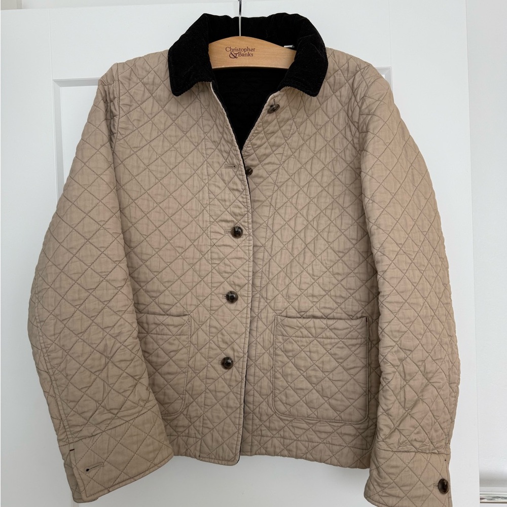 Ines De La Frassange x Uniqlo Women's Quilted Tan Jacket